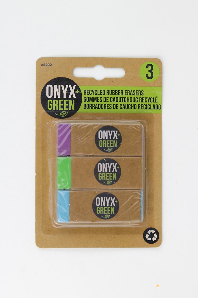 3 Pack Erasers Recycled Rubber Onyx And Green